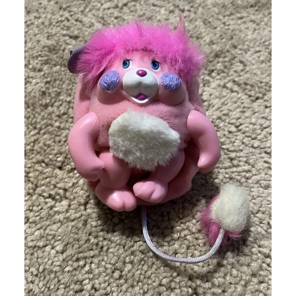 Vintage 1986 Mattel Pocket Popples Pink "Party" Popple Plush Soft Toy Mini HTF